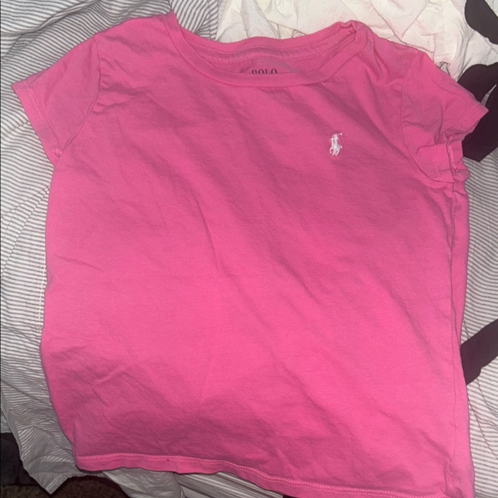 Girls size M 8-10 Polo Tiny Tee shirt in pink with white logo - adorable!!
